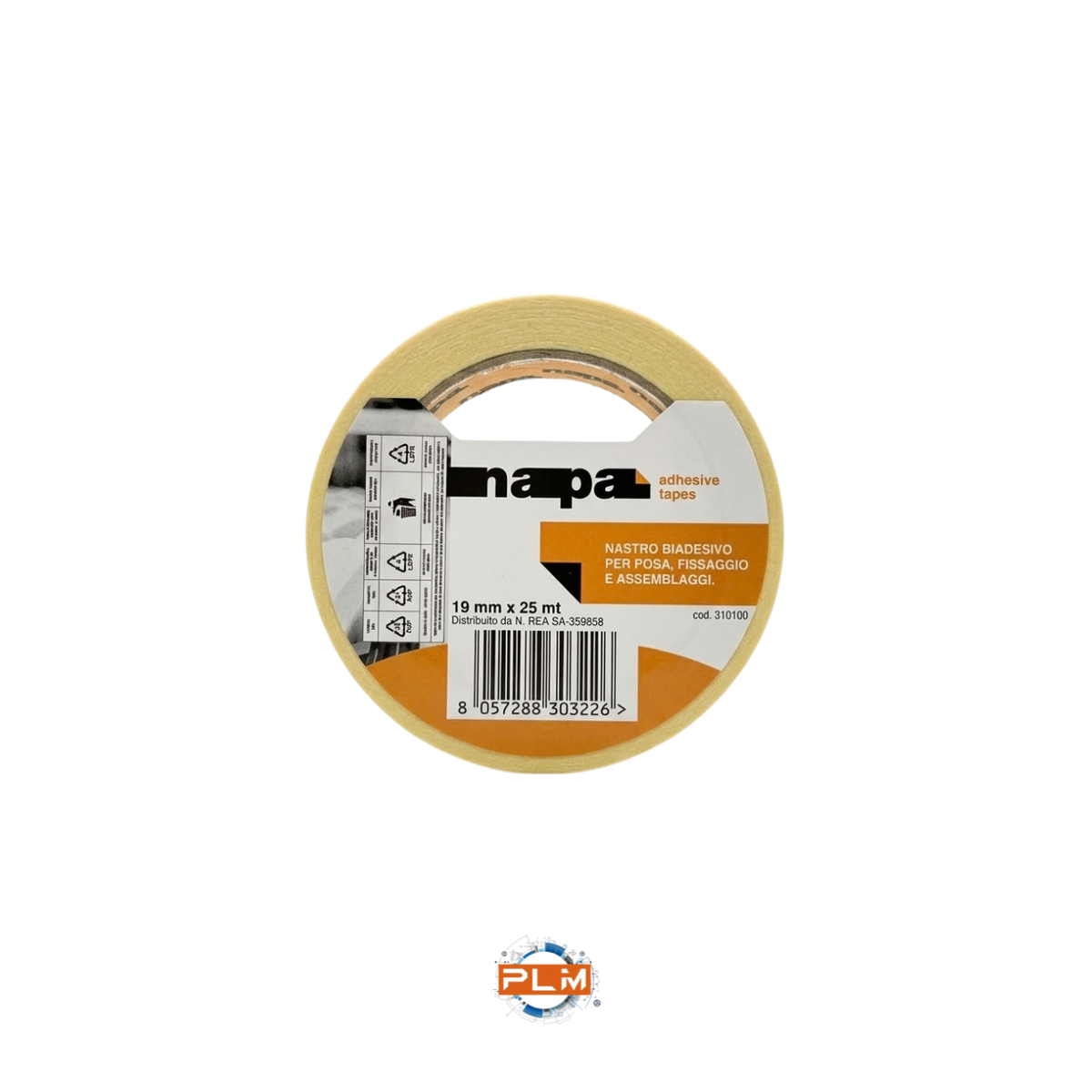 Nastro biadesivo bianco per posa, fissaggio e assemblaggi | 19 mm × 25 m