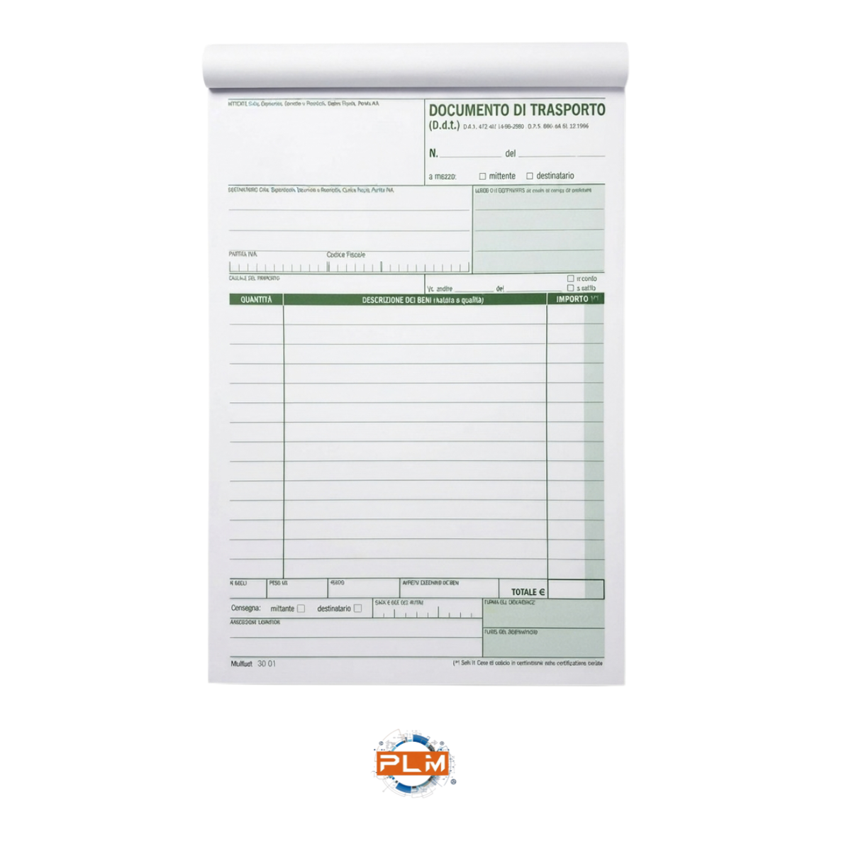 Documento di trasporto DDT A5 | Duplice copia | 14,8 x 22,5 cm