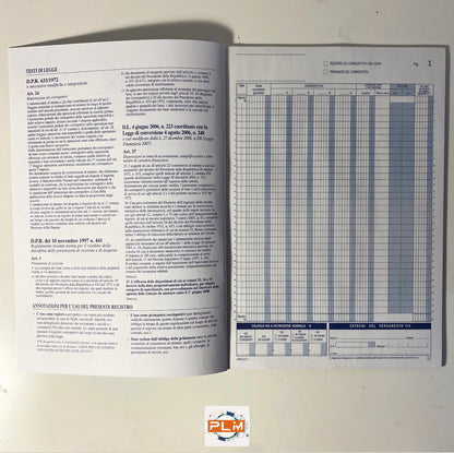5 Registri dei corrispettivi Data Ufficio - moduli autoricalcanti in duplice copia
