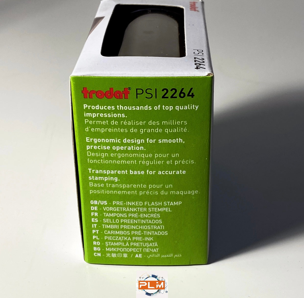 Timbro personalizzato Trodat PSI 2264 autoinchiostrante formato 25X67mm - testo e logo