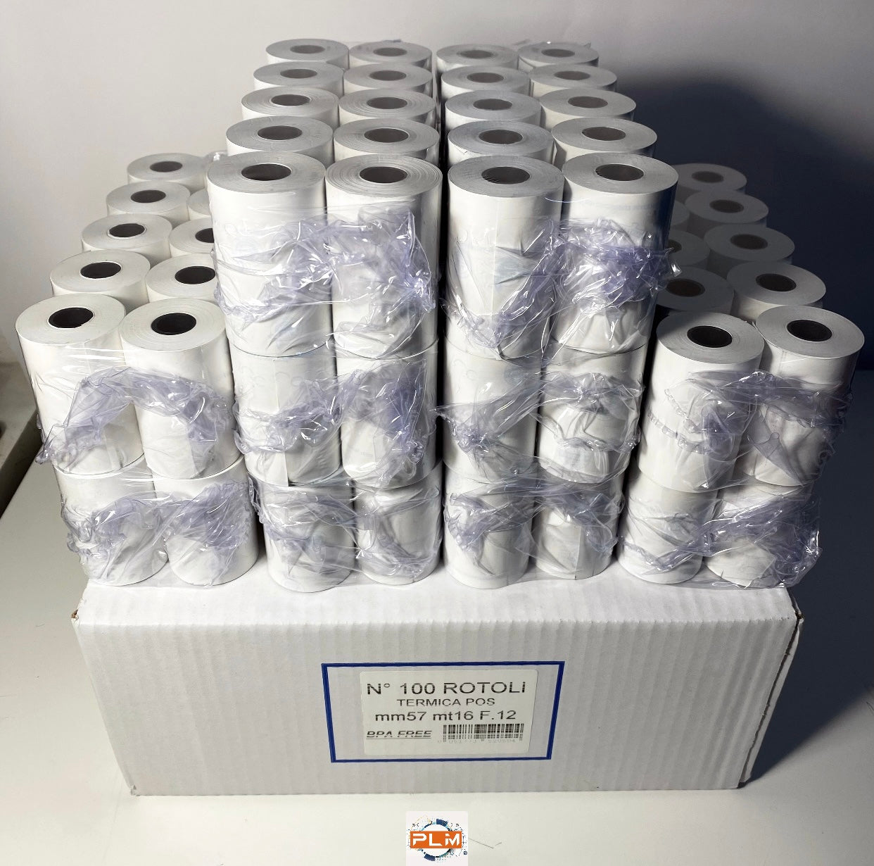 100 Rotoli carta termica per pos mm 57x16 m - F.12 - rotoli pos