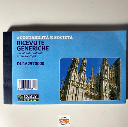 Blocco ricevute generiche denaro DATA UFFICIO 50x2 moduli duplice copia autoricalcanti