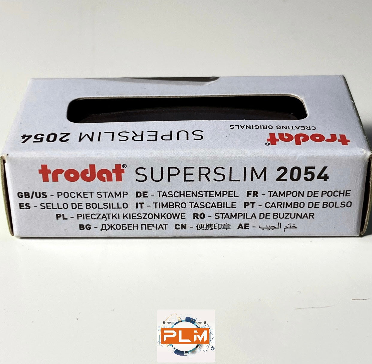 Timbro tascabile personalizzato Trodat SUPERSLIM 2054 autoinchiostrante formato 14X46mm