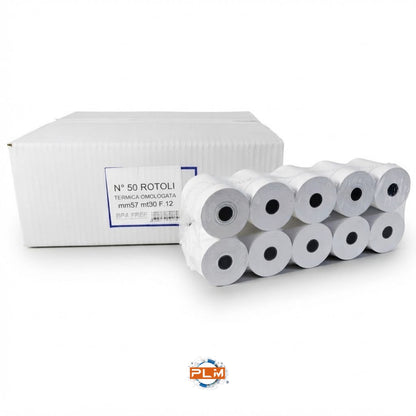 Rotoli carta termica omologata per registratore di cassa 57 mm X 30 m | Anima F.12