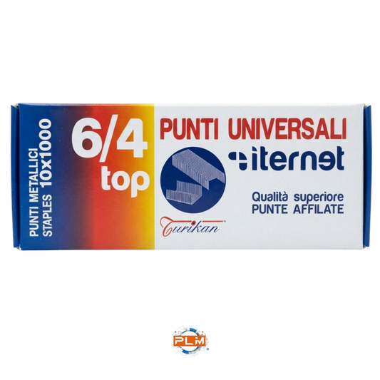 Punti metallici 6/4 per cucitrice – 10.000 punti in acciaio galvanizzato