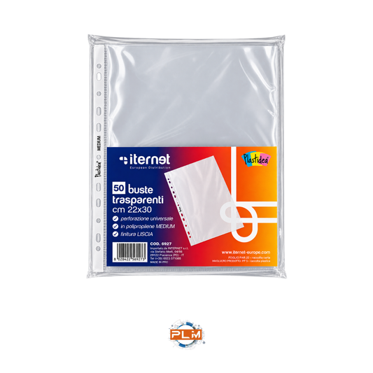 Buste trasparenti A4 Iternet 22×30 cm – 50 pezzi