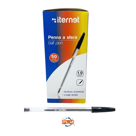 Penna a Sfera Iternet Nera 1,0 mm – Scrittura Scorrevole