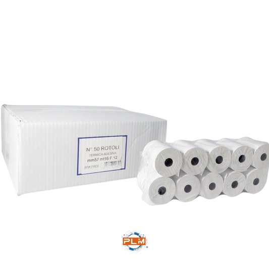 Rotoli carta termica adesiva per bilance elettroniche 57 x 16 m