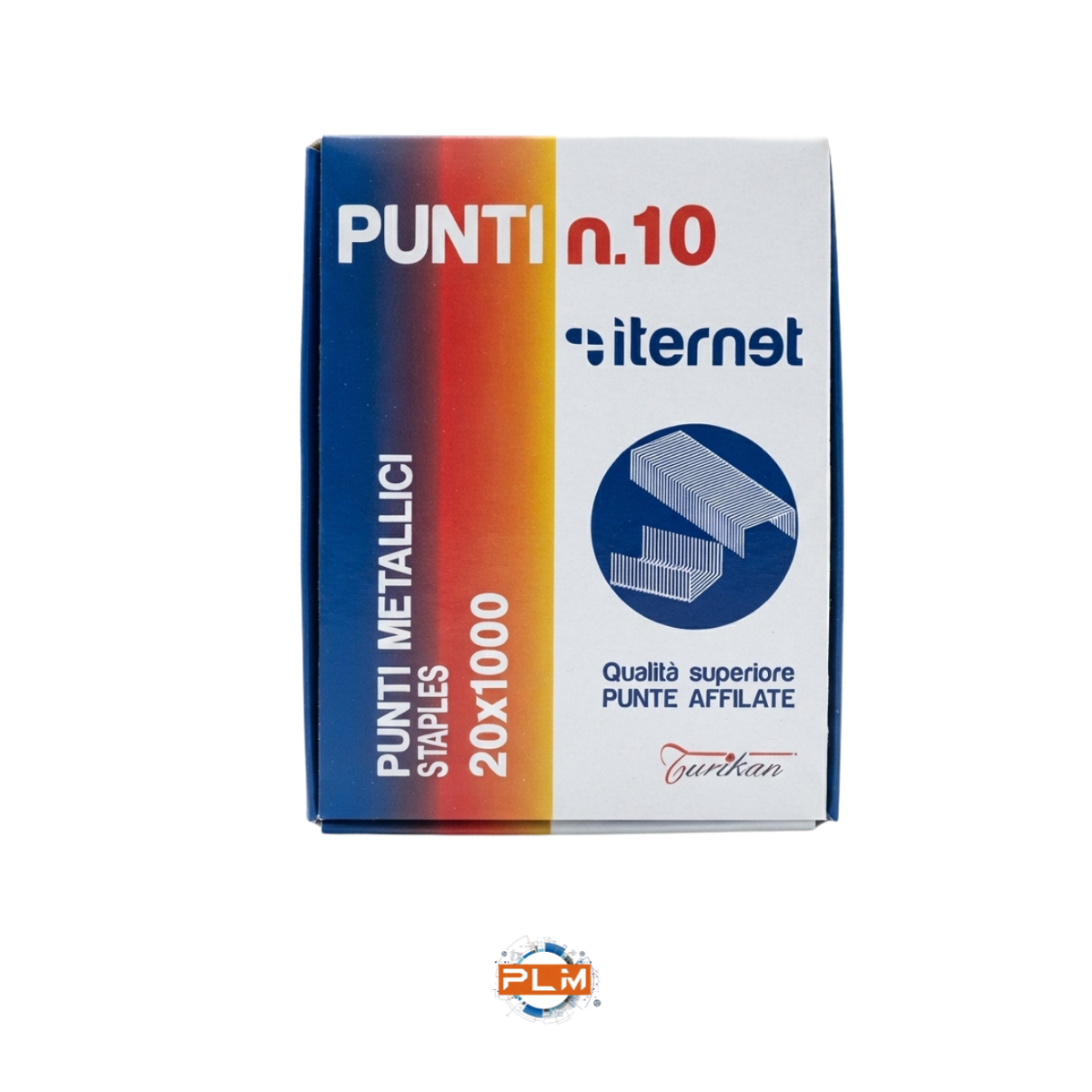 Confezione da 20 scatolini di punti metallici n. 10, 1.000 punti ciascuno