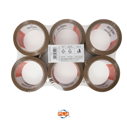 6 rotoli nastro adesivo avana da imballaggio 50x66 m