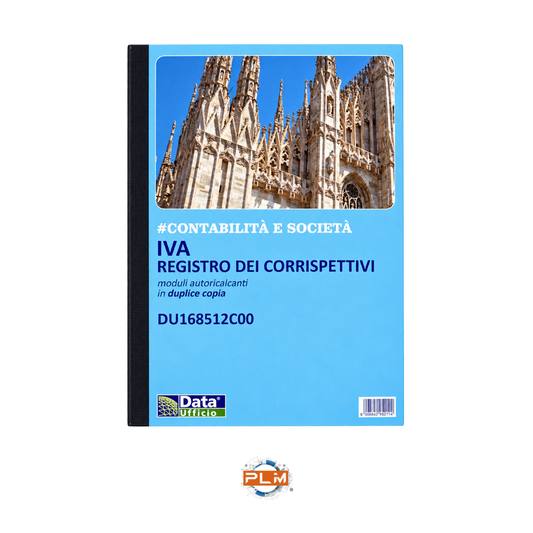 Copertina del registro corrispettivi Data Ufficio A4 in duplice copia autoricalcante