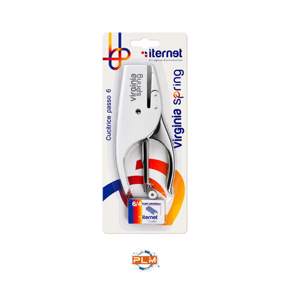 Cucitrice a pinza Virginia Spring bianca in blister con scatola di punti 6/4 inclusa