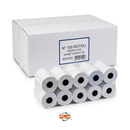Rotoli Carta Termica per POS - 57 mm x 16 m | Anima F.12