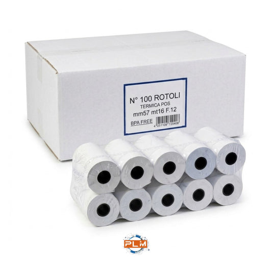 Rotoli Carta Termica per POS - 57 mm x 16 m | Anima F.12